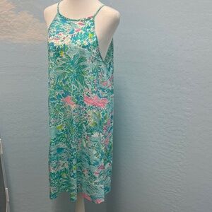 Lilly Pulitzer Blue and Pink Tropical Dress